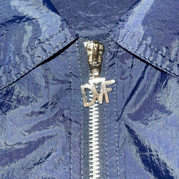 Diane Von Furstenberg Dark Blue Water Resistant Packable Windbreaker - Picture 4 of 8